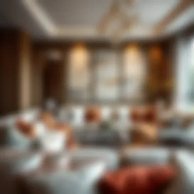 Diverse Cushion Styles in an Elegant Living Room Elegant living room showcasing various cushion styles