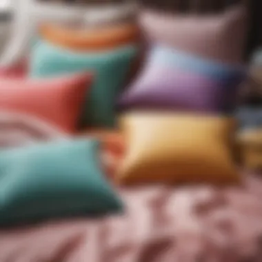 Color palette showcasing various shades for square pillows