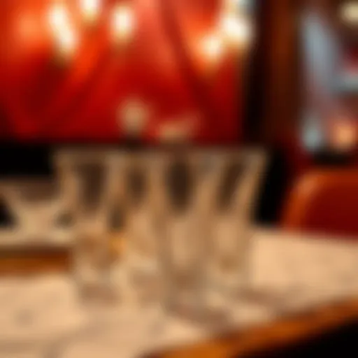 Elegant bride tribe shot glasses displayed on a table