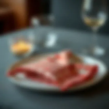 Elegant Presentation of Checkered Cloth Napkin Elegant checkered cloth napkin folded on a dining plate