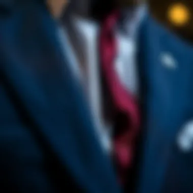 High-Quality Fabric Close-Up Close-up of high-quality fabric used in two-piece suits