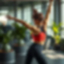 Dynamic stretching with waist exercise bands