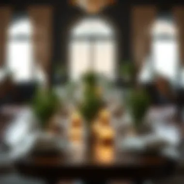 Stylish Table Decor with Boxwood Stems Stylish table setting adorned with boxwood stems