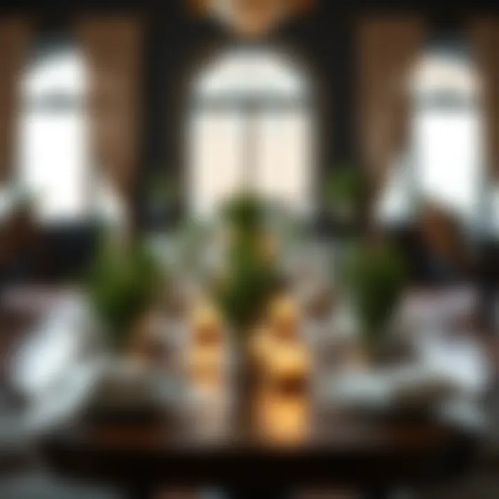 Stylish Table Decor with Boxwood Stems Stylish table setting adorned with boxwood stems