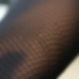 Close-up of intricate black fishnet texture