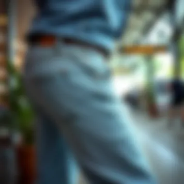 Sustainability in Fashion with Light Wash Jeans An eco-friendly scene highlighting sustainable practices in the fashion industry related to jeans.