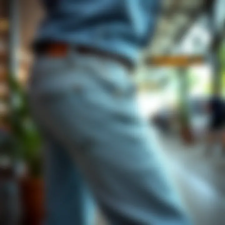 Sustainability in Fashion with Light Wash Jeans An eco-friendly scene highlighting sustainable practices in the fashion industry related to jeans.