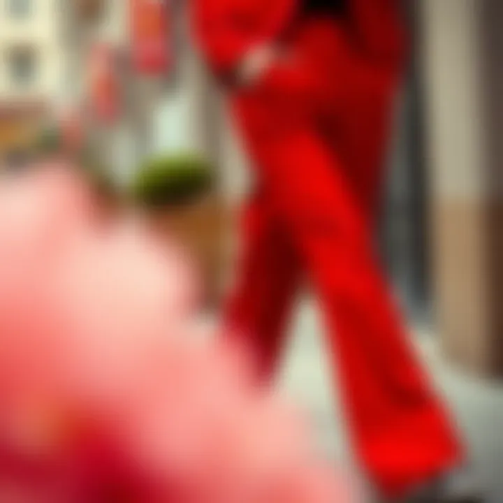 Chic Urban Style with Red Wide Leg Pants Elegant red wide leg pants styled for a chic urban look