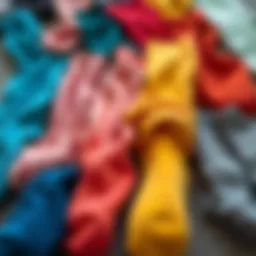 Stylish slouch socks in various colors arranged elegantly