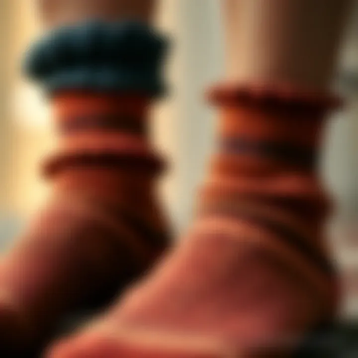 Detailed Texture of Slouch Socks Close-up of slouch socks showcasing their texture and design