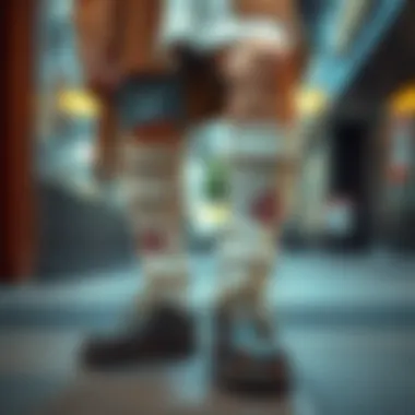 Slouch Socks Styled with Trendy Outfit Fashionable outfit featuring slouch socks styled with shoes