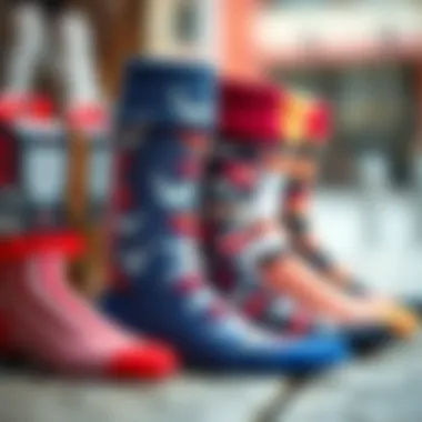 Popular Slouch Sock Brands A selection of popular slouch sock brands and their packaging