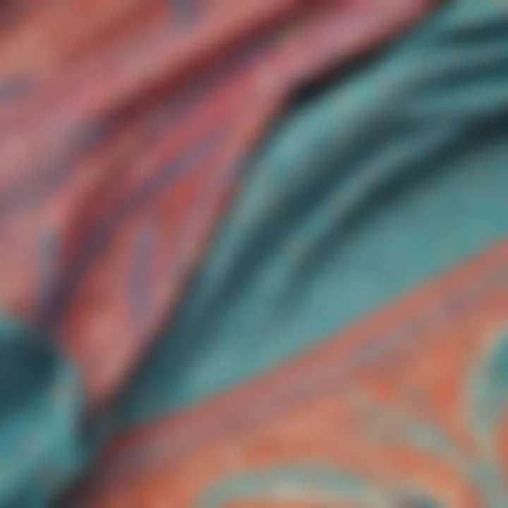 Close-up of tankini fabric showcasing intricate patterns