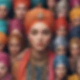 A vibrant collection of fashion turbans showcasing diverse styles and materials