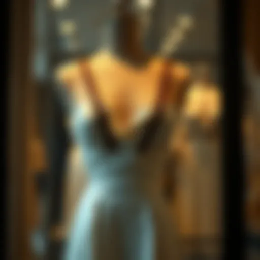 Elegant Suspender Dress Display Elegant suspender dress on a mannequin