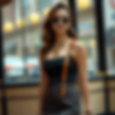 Chic Styling with Suspender Dress Fashionable suspender dress styled with accessories