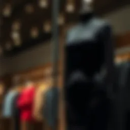 Elegant black knit bodycon dress on a mannequin