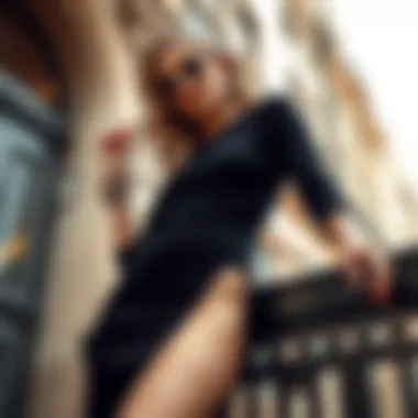 Creative accessorizing to elevate the bodycon look Styling ideas for a black knit bodycon dress with accessories