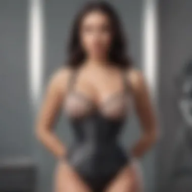 Showcasing the Design of a Waist Trainer Elegant waist trainer displayed on a mannequin showcasing its design