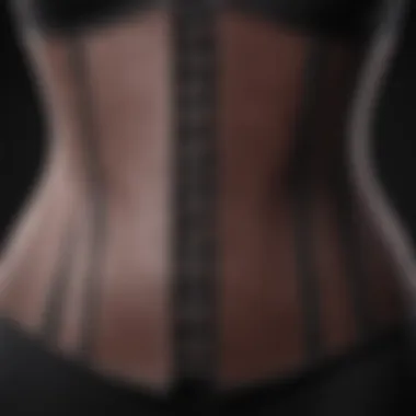 Close-up of the material and stitching of a waist trainer illustrating quality