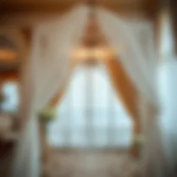 Elegant wedding netting draped in a luxurious setting