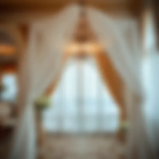 Elegant wedding netting draped in a luxurious setting