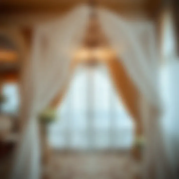 Elegant wedding netting draped in a luxurious setting