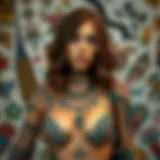 Intricate Designs of Temporary Tattoos A vibrant array of week-long temporary tattoos showcasing intricate designs and colors.