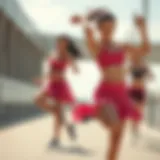 Dynamic Flexibility in Workout Skirt Sets Dynamic workout skirt set showcasing flexibility in movement