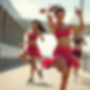 Dynamic Flexibility in Workout Skirt Sets Dynamic workout skirt set showcasing flexibility in movement