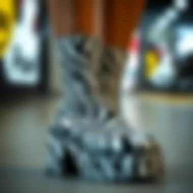 Care Techniques for Zebra Platform Boots A visual guide to caring for zebra platform boots, highlighting cleaning techniques