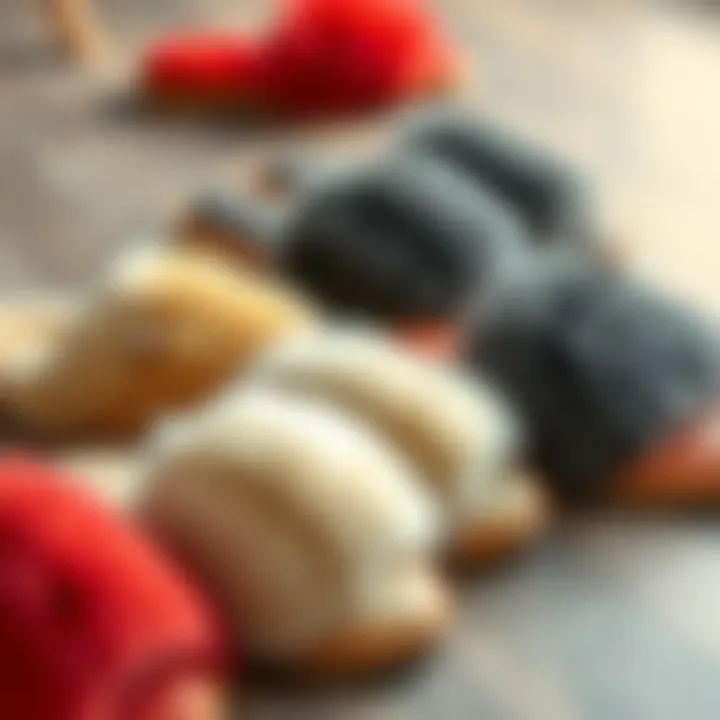 Variety of Faux Fur Slide Slippers Different styles of faux fur slide slippers showcasing variety