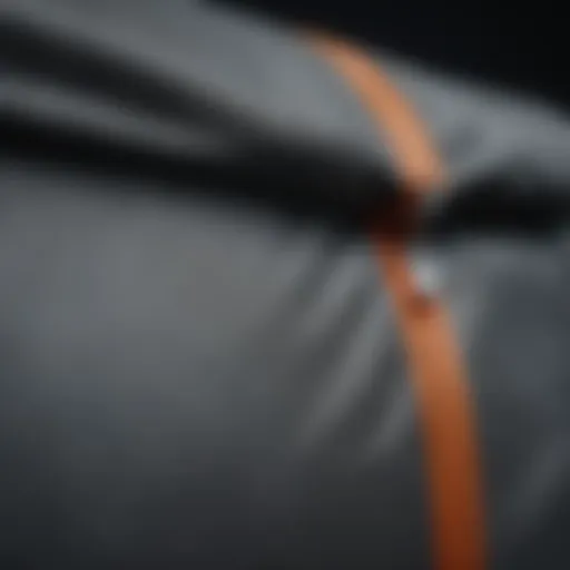 Close-up of a fireproof zipper bag emphasizing its durable fabric