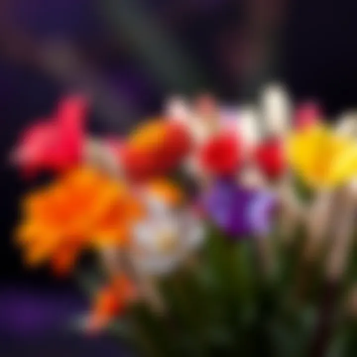 Variety of Flower Fake Nail Designs Stylish display of various flower fake nails in different designs.