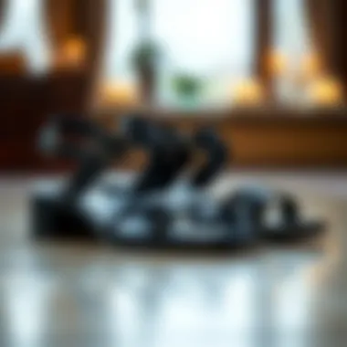 Sleek and Elegant Formal Black Sandals Elegant black sandals with a sleek design suitable for formal occasions