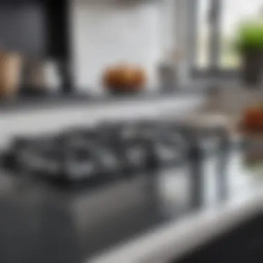 Close-up of a sleek heat resistant glass stove top protector in a modern kitchen setting