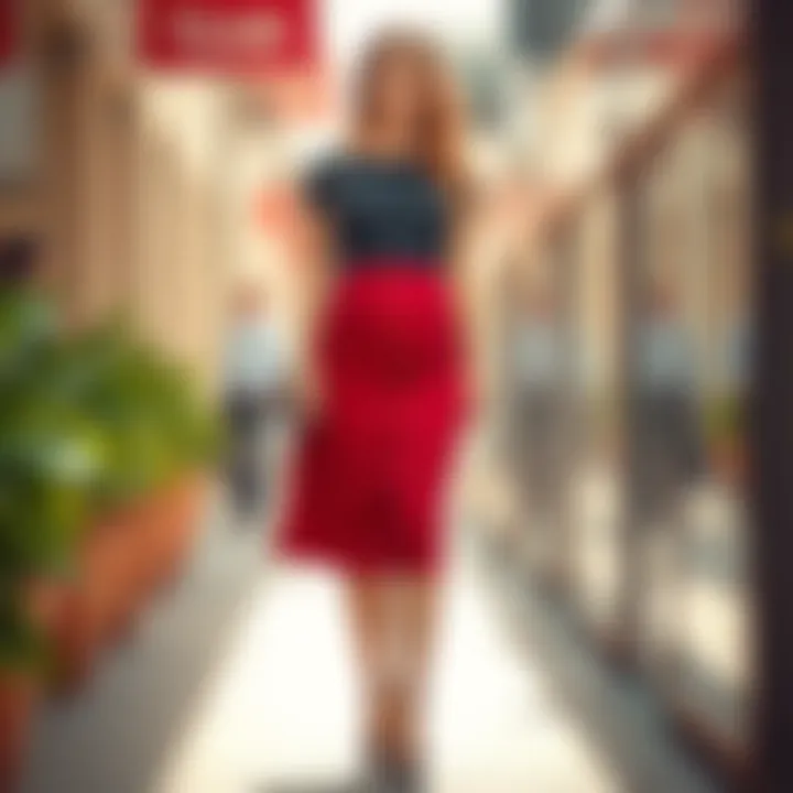 Casual high waisted skirt paired with a stylish top suitable for everyday wear