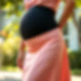 Elegant High Waisted Skirt for Maternity Elegant high waisted skirt showcasing a pregnant individual's silhouette
