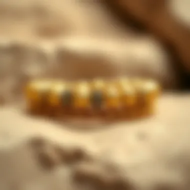 Historical depiction of gold bead bracelets in ancient cultures