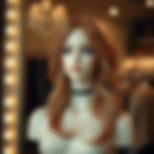 Elegant Display of Honey Blonde Ombre Wig Stunning honey blonde ombre lace front wig showcased on a mannequin