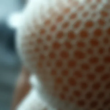 Material Composition of Honeycomb Shapewear Close-up of the honeycomb texture showcasing its material composition.