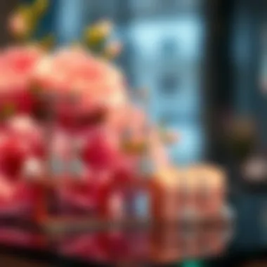 Hypoallergenic bridal jewelry displayed with a soft floral arrangement