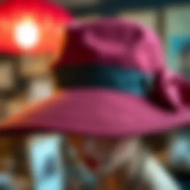 Craftsmanship: The Art of the Hat Close-up of the hat emphasizing its design and fabric