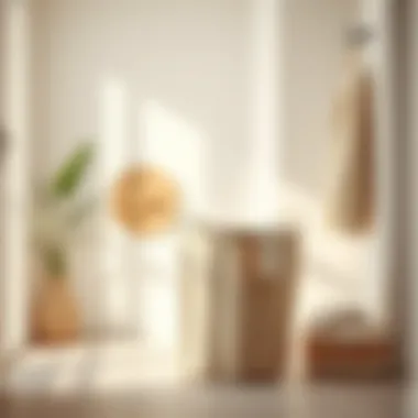 Chic Design in Minimalism Chic design of a large laundry basket in a minimalistic setting