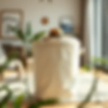 Stylish Fabric Laundry Basket Elegant fabric laundry basket in a stylish living room