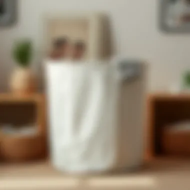 Multifunctional Storage Solution Multifunctional laundry basket used for storage in a modern home