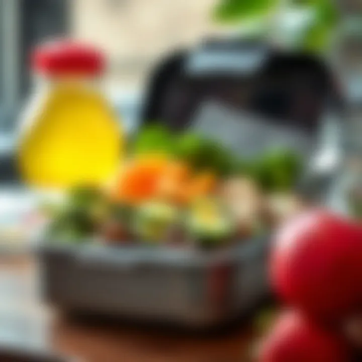 Showcasing Healthy Options in a Layered Box Healthy options showcased in a well-structured layered lunch box