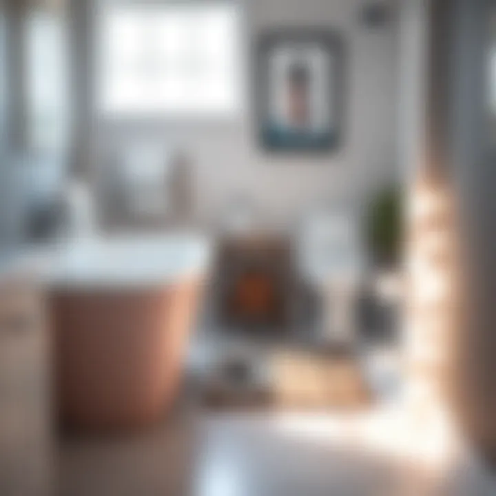 Coastal-Themed Bathroom Featuring Rug Set Coastal-themed bathroom featuring rug set