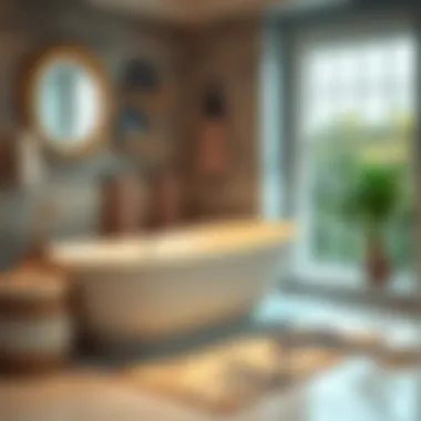 Elegant Nautical-Themed Bathroom Rug Set Elegant nautical-themed bathroom rug set