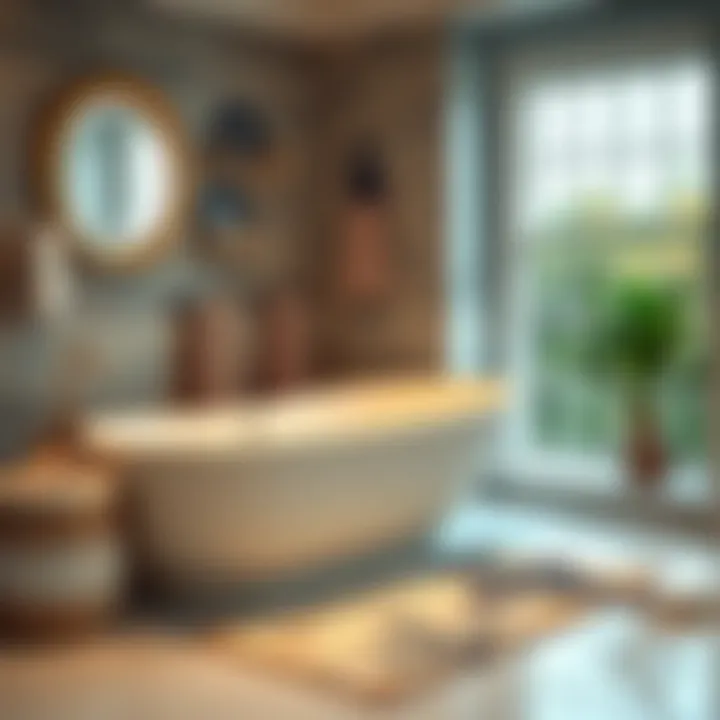 Elegant Nautical-Themed Bathroom Rug Set Elegant nautical-themed bathroom rug set